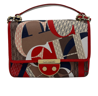 Bandolera Lona, 360&euro;, Bolso, Beige/Marrón/Rojo, Lona - General, Vista frontal